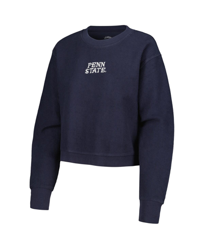 League Collegiate Wear Navy Penn State Nittany Lions Timber Cropped Pullover Sweatshirt In Navy