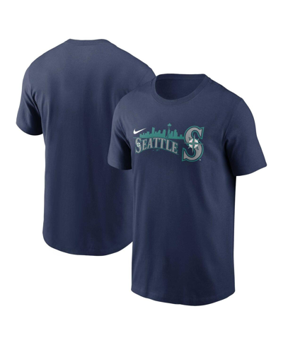 Shop Nike Men's  Navy Seattle Mariners Local Team Skyline T-shirt