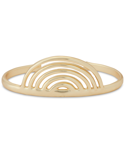 Shop Lucky Brand Gold-tone Openwork Half Circle Cuff Bracelet