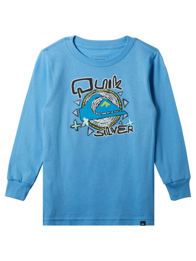Shop Quiksilver Toddler & Little Boys Long-sleeve Cotton Logo Graphic T-shirt In Azure Blue