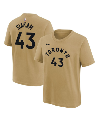 Shop Nike Big Boys  Pascal Siakam Gold Toronto Raptors 2023/24 City Edition Name And Number T-shirt