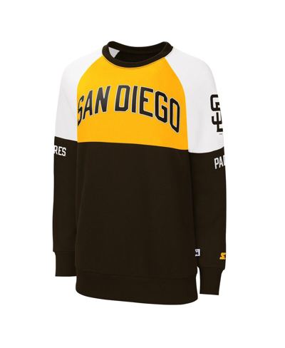 Shop Starter Women's  Brown, Gold San Diego Padres Baseline Raglan Pullover Sweatshirt In Brown,gold