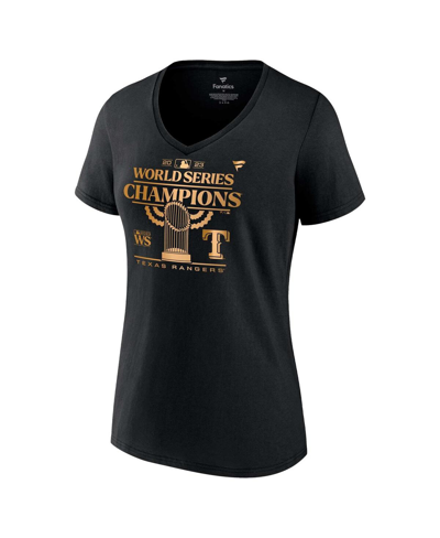 Shop Fanatics Women's  Black Texas Rangers 2023 World Series Champions Parade V-neck T-shirt