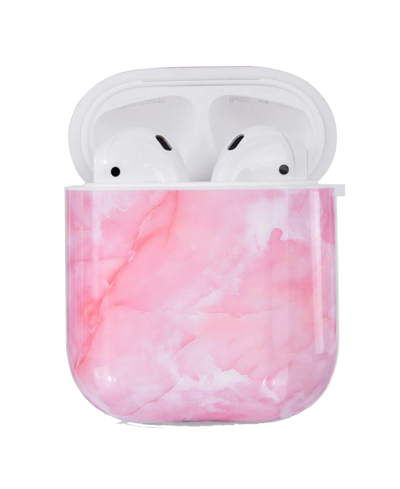 Shop Gabba Goods Apple Soft Shell Air Pod Case In Pink Marble