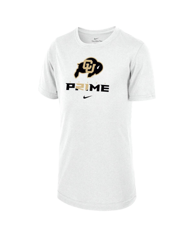 Shop Nike Big Boys  White Colorado Buffaloes Coach Prime Legend Performance T-shirt