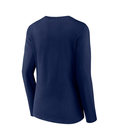 Fanatics Branded Navy Houston Astros Official Logo V-neck Long Sleeve T-shirt In Navy