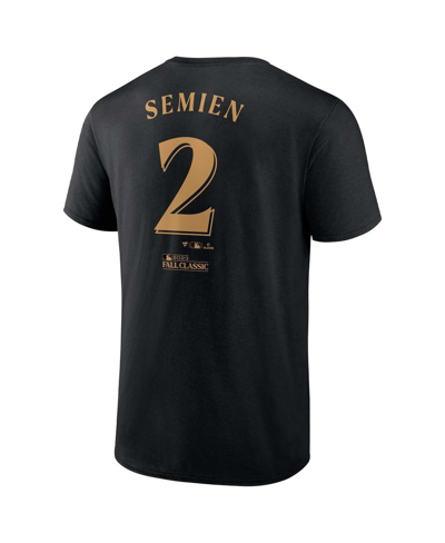 Shop Fanatics Men's  Marcus Semien Black Texas Rangers 2023 World Series Champions Name And Number T-shirt