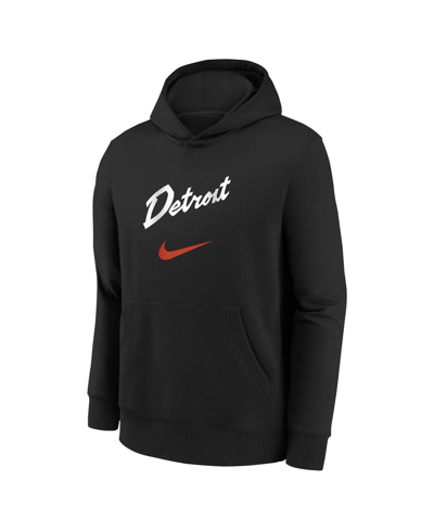 Shop Nike Big Boys  Black Detroit Pistons 2023/24 City Edition Essential Pullover Hoodie