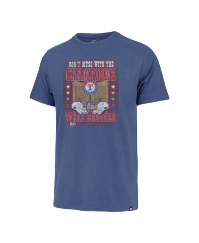 47 Brand Men's ' Royal Texas Rangers 2023 World Series Champions Local Playoff Franklin T-shirt In Royal
