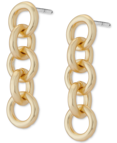 Shop Lucky Brand Gold-tone Chain Link Linear Drop Earrings