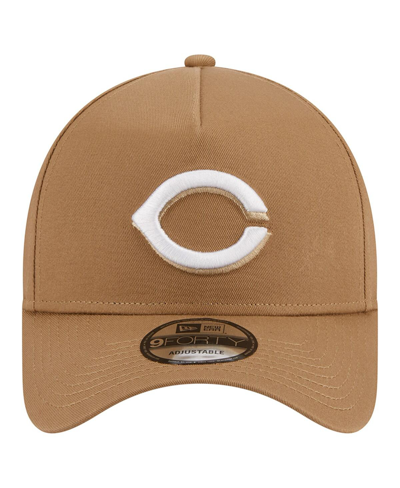 New Era Khaki Cincinnati Reds A-frame 9forty Adjustable Hat In Khaki