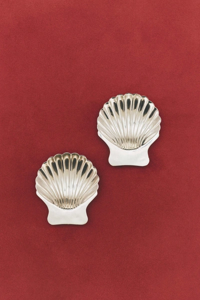 Shop Jonathan Simkhai Vintage Shell Dishes In Silver
