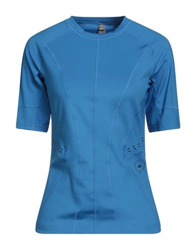 Shop Adidas By Stella Mccartney Woman T-shirt Azure Size M Recycled Polyester, Elastane In Blue