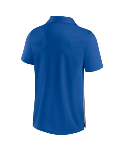 Fanatics Men's  Royal And Heathered Gray Florida Gators Split Block Color Block Polo Shirt In Royal,heathered Gray
