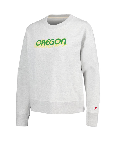 League Collegiate Wear Ash Oregon Ducks Boxy Pullover Sweatshirt In Ash