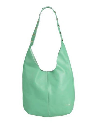 Shop Femme Rouge Woman Cross-body Bag Light Green Size - Soft Leather