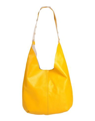 Shop Femme Rouge Woman Cross-body Bag Yellow Size - Soft Leather