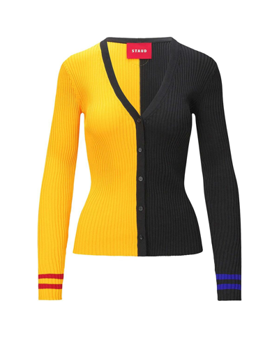 Shop Staud Women's  Gold, Black Pittsburgh Steelers Cargo Sweater In Gold,black