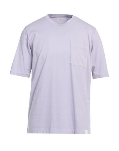 Shop Daniele Fiesoli Man T-shirt Lilac Size L Cotton In Purple