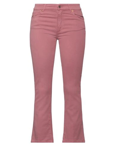 Shop Avantgar Denim By European Culture Woman Pants Pastel Pink Size 26 Cotton, Polyester, Rubber