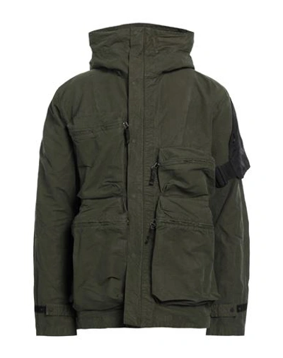 Shop Nemen Man Jacket Military Green Size Xl Cotton, Nylon
