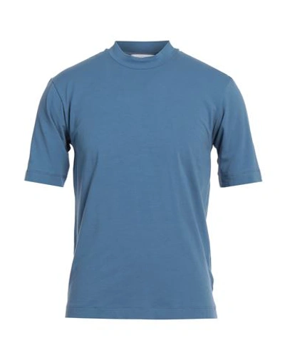 Shop Daniele Fiesoli Man T-shirt Pastel Blue Size S Cotton, Elastane