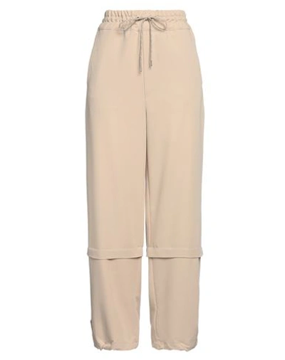 High Tech Woman Pants Beige Size L Polyester, Viscose, Elastane In Beige