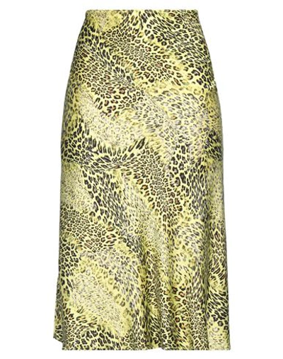 Shop Camicettasnob Woman Midi Skirt Yellow Size 10 Viscose, Elastane