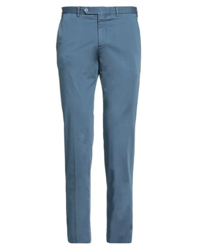 Shop Rotasport Man Pants Navy Blue Size 34 Cotton, Elastane