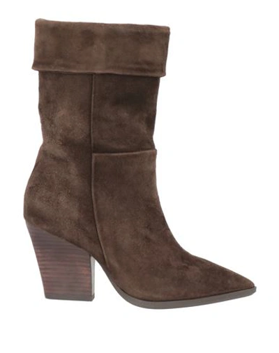Shop Lola Cruz Woman Ankle Boots Dark Brown Size 7 Soft Leather