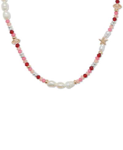 Shop Lucky Brand Two-tone Star & Mixed Bead Collar Necklace, 15-1/2" + 3" Extender In Ttone