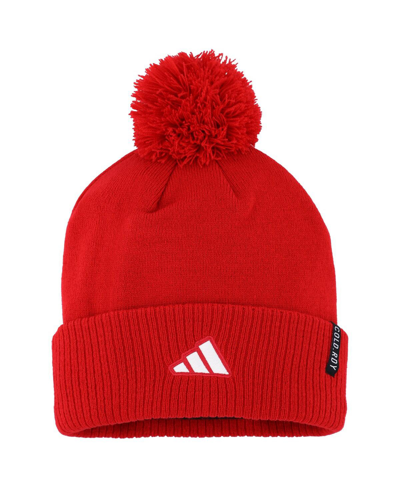 Shop Adidas Originals Men's Adidas Crimson Indiana Hoosiers 2023 Sideline Cold.rdy Cuffed Knit Hat With Pom