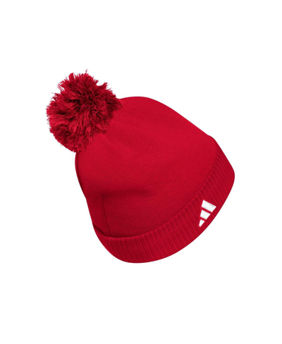 Shop Adidas Originals Men's Adidas Crimson Indiana Hoosiers 2023 Sideline Cold.rdy Cuffed Knit Hat With Pom