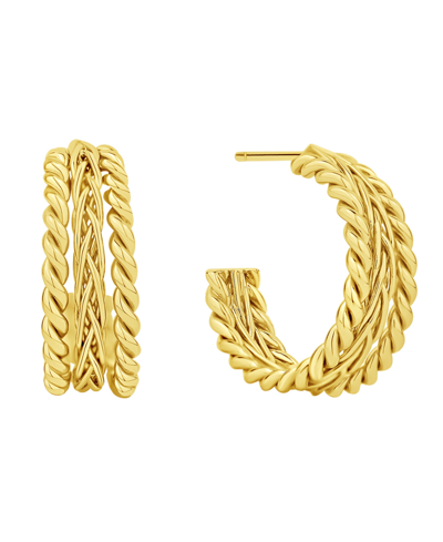 Shop And Now This Silver-plated Or 18k Gold-plated Twist And Braid C Hoop Earring
