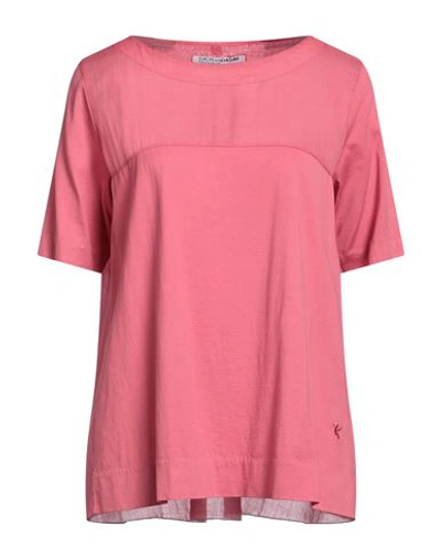 Shop European Culture Woman T-shirt Pastel Pink Size L Ramie, Cotton