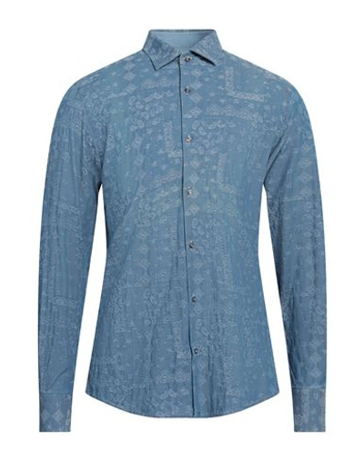 Shop Primo Emporio Man Shirt Blue Size M Cotton