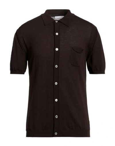 Shop Daniele Fiesoli Man Shirt Dark Brown Size Xxl Cotton