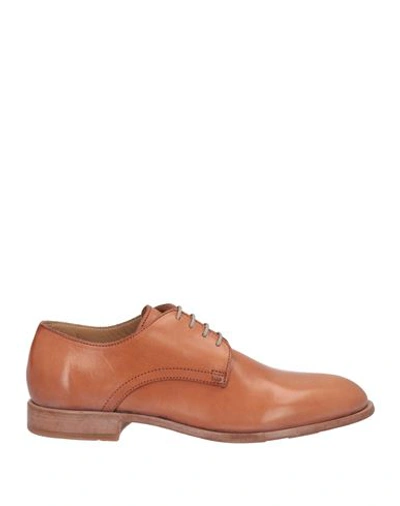 Shop Moma Man Lace-up Shoes Tan Size 6 Leather In Brown