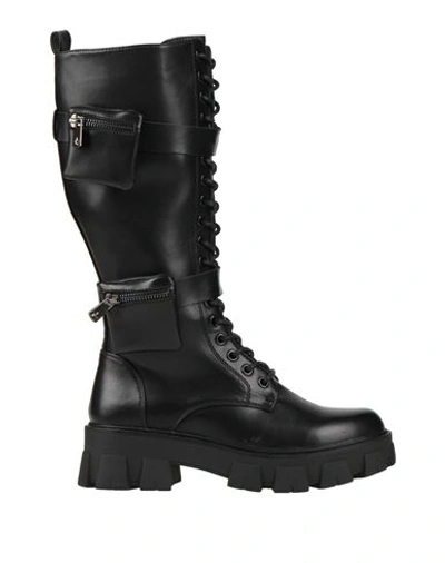 Primadonna Woman Knee Boots Black Size 10 Textile Fibers In Black