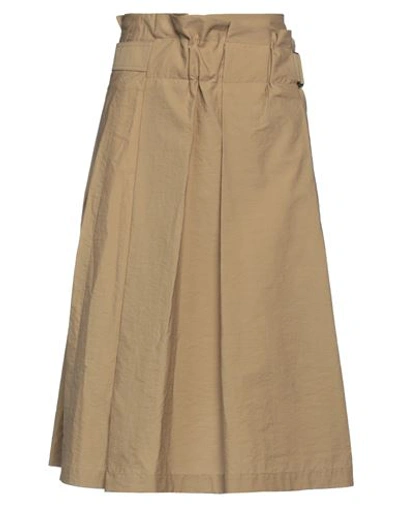 Shop Brunello Cucinelli Woman Midi Skirt Sand Size 8 Cotton, Polyamide In Beige