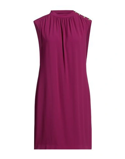 Shop Moschino Woman Mini Dress Mauve Size 12 Silk, Acetate In Purple
