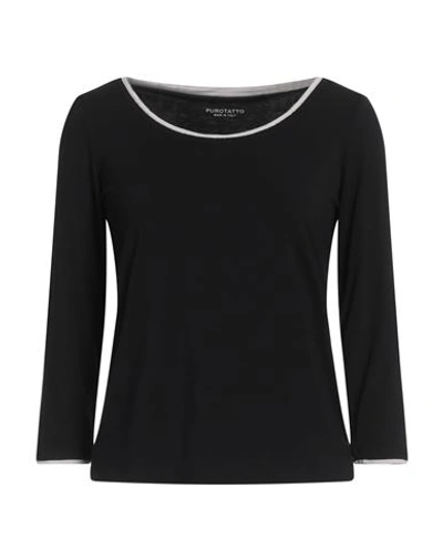 Shop Purotatto Woman T-shirt Black Size 8 Viscose, Elastane