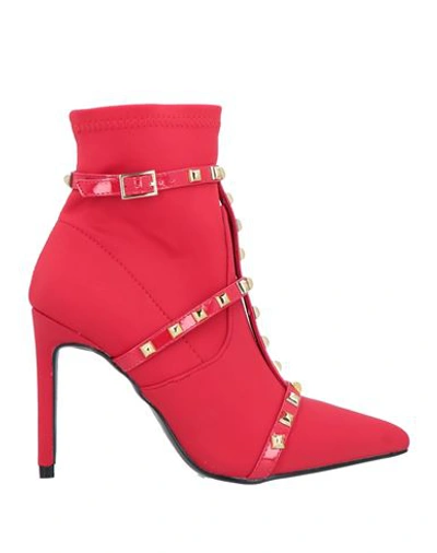 Shop Valerio 1966 Woman Ankle Boots Red Size 8 Textile Fibers