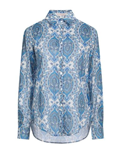 Shop Camicettasnob Woman Shirt Bright Blue Size 10 Cotton