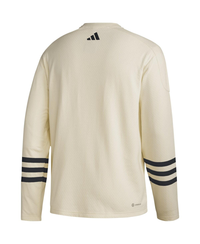 Shop Adidas Originals Men's Adidas Cream Philadelphia Flyers Aeroreadyâ Pullover Sweater