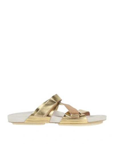 Moma Woman Sandals Gold Size 11 Leather In Gold