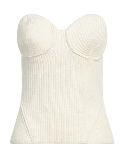 Shop Liviana Conti Woman Top Cream Size 6 Cashmere, Polyamide, Elastane In White