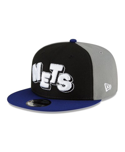 Shop New Era Youth Boys  Black, Navy Brooklyn Nets 2023/24 City Edition 9fifty Snapback Adjustable Hat In Black,navy