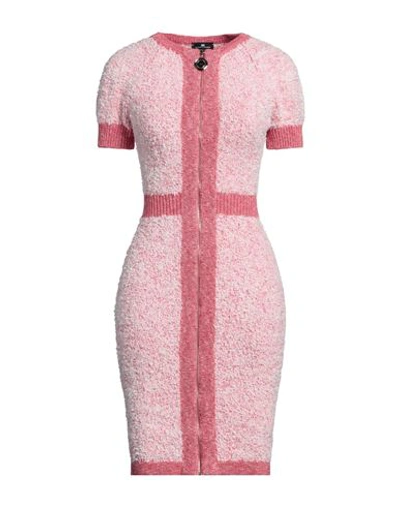 Shop Elisabetta Franchi Woman Mini Dress Coral Size 8 Cotton, Polyamide, Viscose, Polyester, Acetate In Red