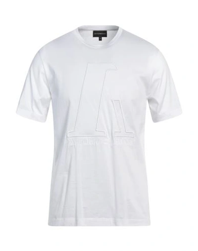 Shop Emporio Armani Man T-shirt White Size M Cotton, Polyester